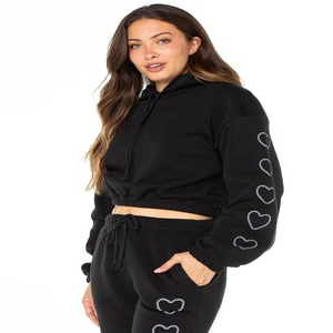 Sudadera con Capucha Corta para Mujer, de Alta Calidad, Cortavientos, Transpirable, de Algodón/Poliéster, con Cintura Ajustada, Estilo Casual, Corte Personalizado - Product Image 2