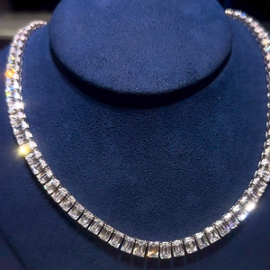 Collar de Plata de Ley con Baño de Rodio y Moissanita, Estilo Cubano, 50 Puntas, Hip Hop, Unisex, de Alta Calidad - Product Image 2