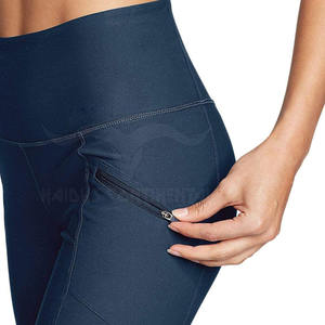 Meilleure qualité femmes Fitness entraînement taille moyenne Legging taille élastique respirant solide motif Spandex/Polyester raisonnable - Product Image 4