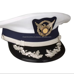 Embroidered Uniform Cap Customized <b>Hat</b>, Silver Badge Headgear, Premium Craftsmanship Pakistan - Product Image 1