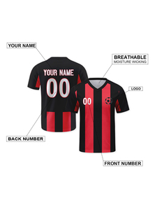 Custom <b>Red</b> <b>Black</b> Football Jersey Women/Men/Youth Vest with Personalized Printed Name <b>and</b> Number for Football Match Shirt - Product Image 5