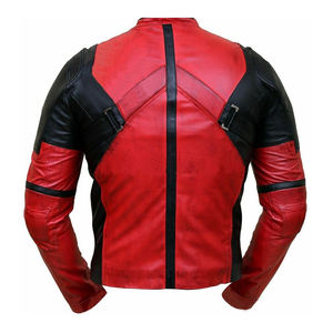 Veste en cuir de haute qualité, vente en gros, couleur rouge et noire, vestes pour hommes, Style tendance, fabricant OEM personnalisé - Product Image 2