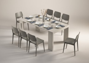 Mesa Consola Moderna Extensible Terraneo de Madera Gris, Ahorra Espacio, para Entrada o Sala de Estar, Fabricada en Italia, Elegante para la Cena - Product Image 4