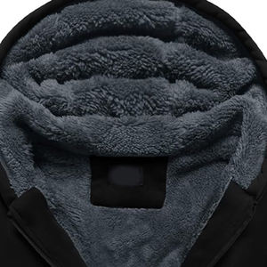 Winter Heavy Sherpa Custom Polar Fleece <b>Lined</b> <b>Hoodie</b> Men Custom Embroidery logo Warm Fluffy Faux <b>Fur</b> Sherpa <b>Hoodie</b> - Product Image 3