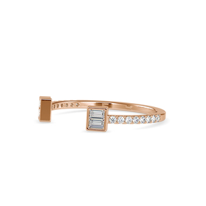 Anillo Abierto con Diamante Cultivado en Laboratorio de 0.30 CTW |   Anillo de Diamantes con Corte Baguette, Certificado SGL, Oro Sólido de 14K, Ajustable para Mujer - Product Image 4