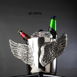 Refroidisseur à vin en aluminium à double paroi, garde les boissons froides plus longtemps, artisanat métallique fait à la main, durable, décoration de fête moderne - Product Image 4