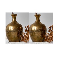 Vase à fleurs décoratif en fer finition laiton doré antique moderne pour décoration intérieure, table, salon, chambre à coucher