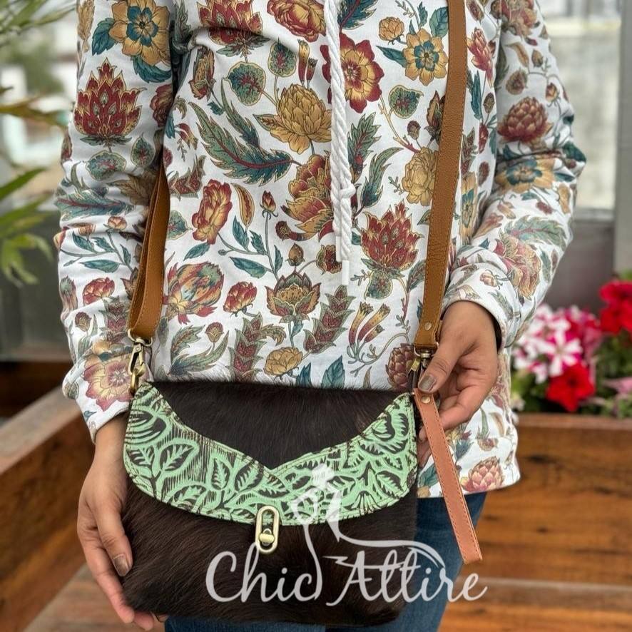 Brown With Green Embossed