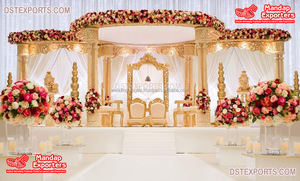 Mariage exclusif Anaya Mandap en bois London Maharani mariage piliers en bois Mandap cérémonie de mariage Mandap en bois sculpté USA - Product Image 4