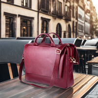 Sacoche pour ordinateur portable unisexe élégante en cuir véritable avec design de sac à dos imperméable - Protection durable pour les ordinateurs portables
