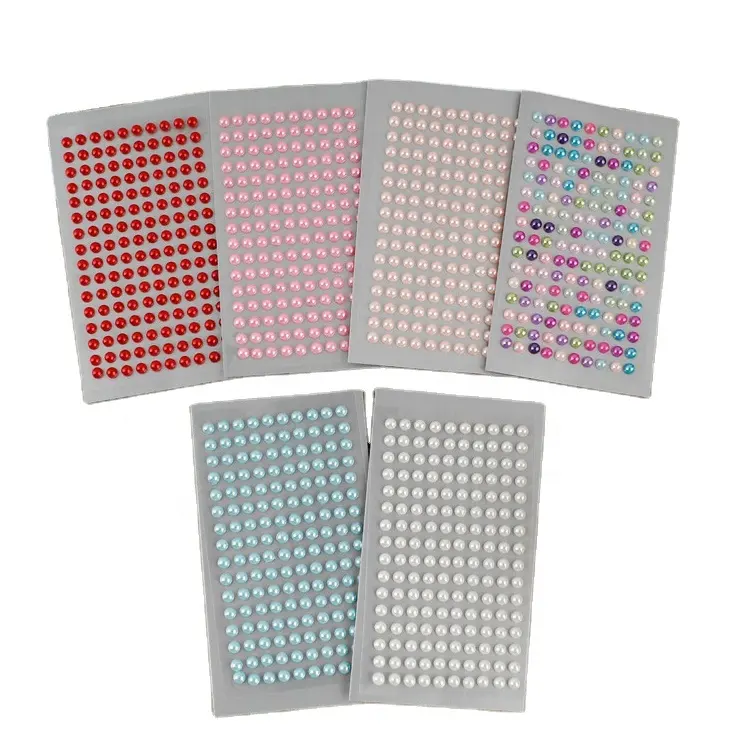 Wholesale Acrylic Self Adhesive Rhinestones Mobile Diy Full Color Crystal Diamond Pearl Sticker