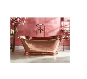 Baignoire profonde en cuivre avec patine antique naturelle et construction solide, parfaite pour les salles de bains luxueuses. - Product Image 6