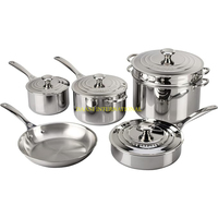 Set Peralatan Masak Stainless Steel Premium Gagang Emas Multifungsi Aman untuk Oven Aman untuk Mesin Cuci Piring Cocok untuk Induksi Panci Wajan Panci Saus