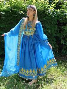 ชุดเดรสงานเลี้ยงยาวแบบวินเทจสไตล์อัฟกานิสถาน ปี 2025 ล่าสุด ขายส่ง งานปักมือประณีต แต่งลูกไม้ ซิป กระดุม ผ้าธรรมชาติ สำหรับผู้ใหญ่ - Product Image 5