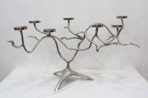 Hot Shiny Polish Nickel Plated Fancy Wedding Centerpiece Tabletop Decorative Large <b>Candelabra</b> Vintage Premium Quality <b>Candelabra</b> - Product Image 5