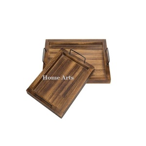 Bandeja de Servicio de Diseño Fantástico con Madera y Hierro de la Mejor Calidad, Bandeja para Servir Alimentos de Home Arts - Product Image 5