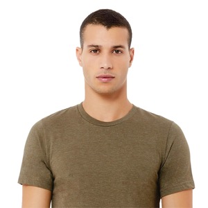 Camiseta Unisex de Algodón 100% Tejido, Color Verde Oliva Jaspeado, 220g, Manga Corta - Product Image 3