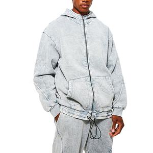 ชุดวอร์มผ้าฝ้ายคุณภาพสูงสำหรับผู้ชายเสื้อมีฮู้ดและกางเกงกันหนาวแบบมีซิปดีไซน์บานพร้อมคุณสมบัติระบายอากาศ - Product Image 4