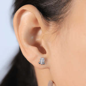 NOVAMART Fine Zarkan Love Rose Pure <b>Silver</b> <b>Stud</b> <b>Earrings</b> Trendy Heart Geometric Design Gold Featuring Pearls Diamonds for Weddin - Product Image 1