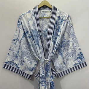 Robe Kimono en coton pour femme Robe de nuit confortable Robe de demoiselle d'honneur Robe de chambre Beachwear Handmade Robe - Product Image 1