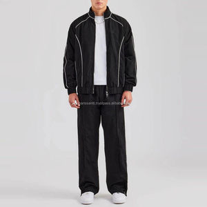 Conjunto Cortavientos Unisex de Nailon y Poliéster Transpirable con Logotipo Personalizado, Chaqueta con Ribete Reflectante para Hombre, Ropa Deportiva con Capucha para Verano - Product Image 2