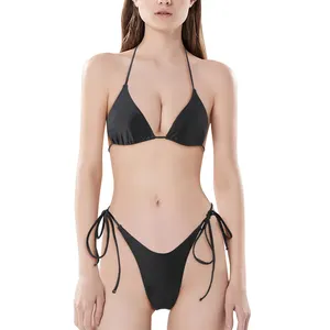 Fabrik Großhandel Bade bekleidung schnüren Tanga Bikini rücken freie Frauen Bikini Badeanzüge Frauen am besten stilvolle Badeanzüge Mädchen Bikini