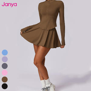 詹雅服装女装UPF50 + 健身房健身套装防晒夹克网球裙运动服酷面料瑜伽套装短裤<span class=keywords><strong>2</strong></span>件套运动 - Product Image 4