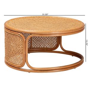 Table basse en rotin moderne et élégante avec détails tissés, accent de salon élégant et chic pour la maison, le parc, ensemble de meubles de salle à manger - Product Image 4