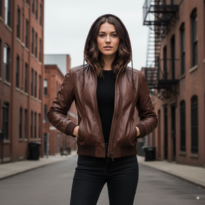 Leather <b>hoodie</b> <b>for</b> men / Mesh lining Hooded Leather Jackets <b>for</b> Men and Women in Premium Quality | Jacket With Hood - Product Image 5