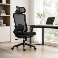 Chaise de bureau ergonomique en maille à dossier haut, pivotante, avec appui-tête réglable et soutien lombaire – Fournisseur d'usine