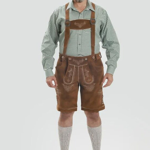 Lederhosen bavarois authentique pour hommes Oktoberfest allemand de qualité supérieure Shorts traditionnels en cuir suédé pour acheteurs de gros vêtements - Product Image 2