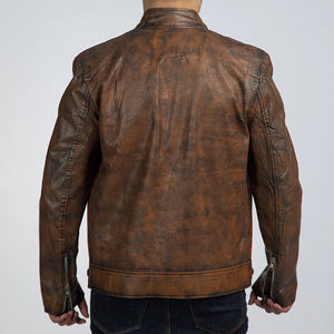 Veste de motard en cuir véritable High Street pour hommes, design vieilli élégant, couleur personnalisée, manches longues, manteau d'hiver fin à capuche - Product Image 3