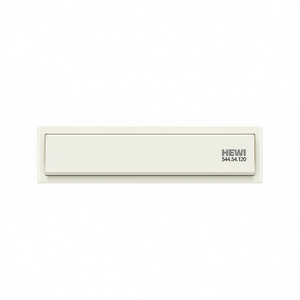 HEWI 544.54.120 Tirador Rectangular para Puerta Corredera de Poliamida 99% Blanco Puro Brillante, 120mm de Largo, 54mm, Accesorios para Rieles de Cortinas - Product Image 3