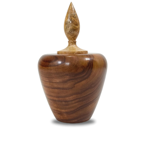 Urne funéraire en bois massif de forme ovale, fabriquée à la main, finition lisse, urne commémorative pour cendres, souvenir funéraire - Product Image 4