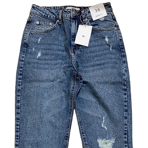 Wholesale Custom Logo <b>Ladies</b> Denim Mom Jeans <b>Pant</b> Cotton Spandex Women's Casual <b>Pants</b> Ripped Effect And OEM Service Allowed - Product Image 3