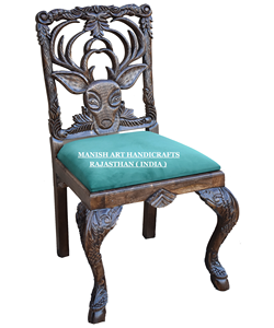 Muebles de ciervos tallados a mano de madera real antiguo vintage de lujo moderno para gimnasio de oficina en casa también ideal para apartamentos - Product Image 2