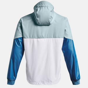 Veste de pluie unisexe en toile avec fermeture éclair |   Capuche coupe-vent imperméable |   Vêtements de sport légers de couleur bleue pour l'extérieur - Product Image 2