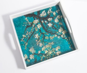 Plateau de service de luxe en bois MDF rectangulaire à prix économique avec une belle impression de fleurs Taille personnalisée pour les hôtels de haute qualité - Product Image 3