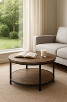 Ensemble de table basse moderne de luxe à 3 niveaux table d'appoint en métal noir de style hôtel avec table gigogne en bois MDF pour meubles de salon et de maison