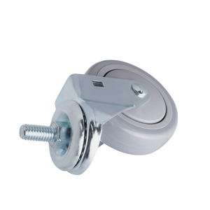 Roulettes à roulement à billes de 4 pouces pivotantes avec tige filetée M12 Roue PU - Product Image 2