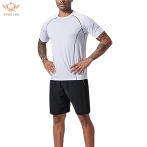 เสื้อยืดคอลูกเรือแห้งเร็วสำหรับผู้ชายเสื้อกีฬาวิ่งออกกำลังกายในยิมเสื้อแขนสั้นแบบใหม่ - Product Image 5