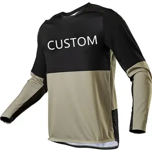 Tùy chỉnh thiết kế Motocross Jersey đầy đủ tay áo O cổ Thể Thao mặc thoáng khí Jersey Chất lượng cao custommen nhanh chóng làm khô Motocross
