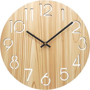 Thème de luxe horloge murale en bois fait à la main en bois sculpté horloge murale en bois sculpture à la main artisanat horloges murales - Product Image 5