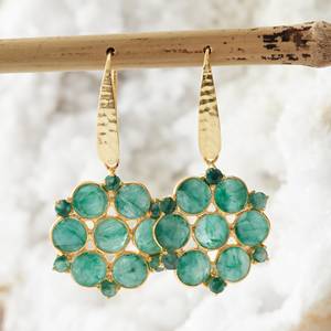 El más nuevo diseño muy alta calidad hermosa piedra preciosa Esmeralda pendiente 925 mujeres de plata esterlina a precio asequible para mujeres - Product Image 4