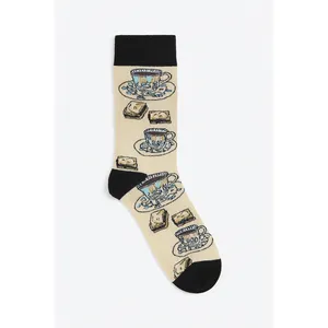 Unisex One-Size Ankle <b>Socks</b> Breathable Seamless Soft <b>Warm</b> Digital Printed Turkish Coffee Delight Pattern Daily Use Autumn Winter - Product Image 3