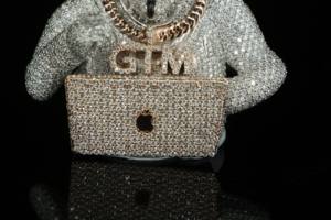 นักออกแบบเครื่องประดับชั้นดี สร้อยเงินแท้ 925 ชุบเคลือบเงา ประดับเพชรโมอิสซาไนต์ VVS แบบกำหนดเอง เรืองแสงในที่มืด จี้การ์ตูน 3 มิติ - Product Image 6