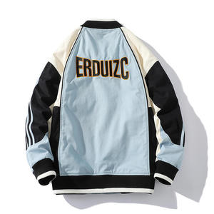 แจ็กเก็ตเบสบอลสำหรับผู้ชายเสื้อแจ็กเก็ตกันหนาวแบบลำลองปกตั้งมีหลายสี - Product Image 6