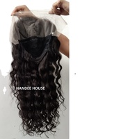 Perruque Lace Front Indienne Nandee House 100% Cheveux Humains Vierges Remy 24 Pouces Longueurs Extensions Full Lace Couleur Naturelle Cheveux de Bébé Brun Clair