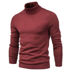 Pull en maille à col roulé pour homme, pull d'hiver, coupe ajustée, 100% coton peigné, anti-froissement, anti-boulochage, devant 380g, personnalisé - Product Image 1