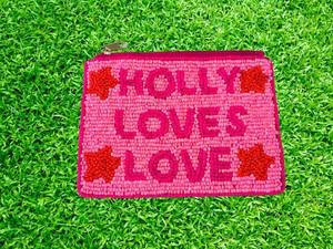 กระเป๋าใส่เหรียญลูกปัดสีชมพูน่ารักรูปหัวใจงานทำมือสำหรับกิจกรรมกีฬาวันแข่งขันแข่งขันกีฬา - Product Image 4